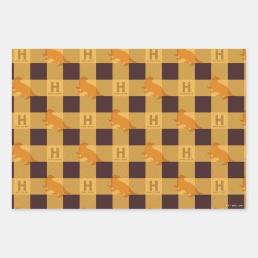 HUFFLEPUFF™ Check Pset Patroon Inpakpapier Vel (Voorkant 3)