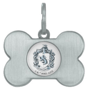 Hufflepuff Crest Blue Huisdieren Naamplaatje