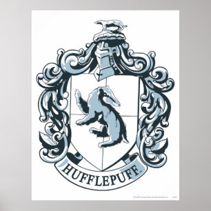 Hufflepuff Crest Blue Poster