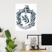 Hufflepuff Crest Blue Poster (Thuiskantoor)