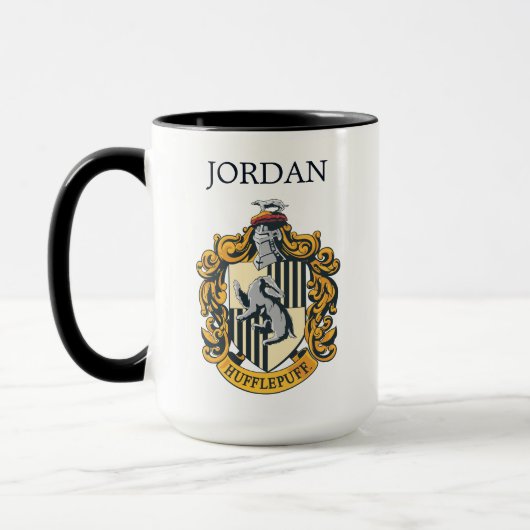 Hufflepuff Crest | Jouw namen toevoegen Mok (Links)