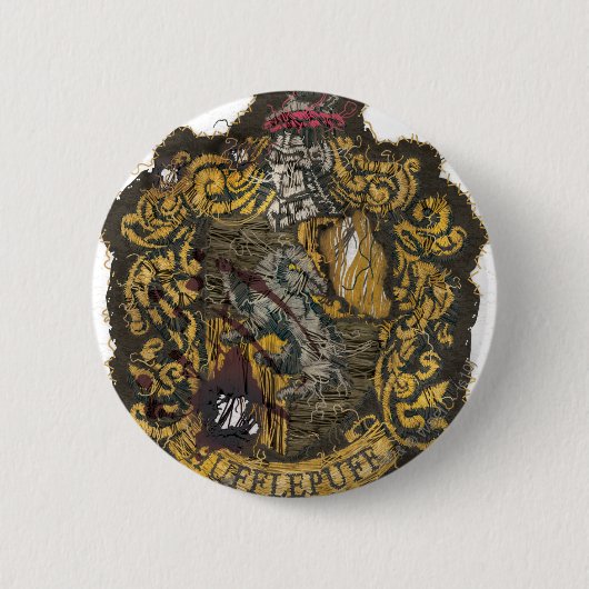 Hufflepuff Crest - vernietigd Ronde Button 5,7 Cm (Voorkant)