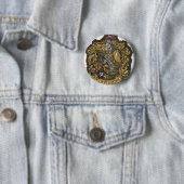 Hufflepuff Crest - vernietigd Ronde Button 5,7 Cm (In situ)