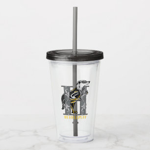 HUFFLEPUFF™ Crosshatched Emblem Acryl Drinkbeker