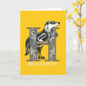 HUFFLEPUFF™ Crosshatched Emblem Kaart (Gele Bloem)