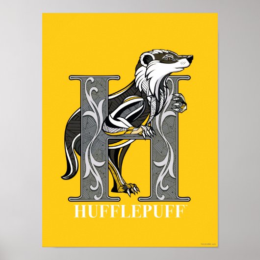 HUFFLEPUFF™ Crosshatched Emblem Poster (Voorkant)