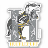 HUFFLEPUFF™ Crosshatched Emblem Sticker (Voorkant)
