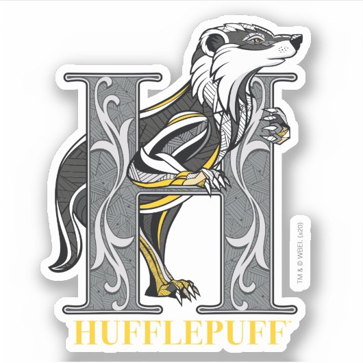 HUFFLEPUFF™ Crosshatched Emblem Sticker (Voorkant)