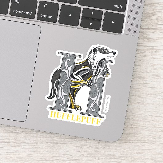 HUFFLEPUFF™ Crosshatched Emblem Sticker (Detail)