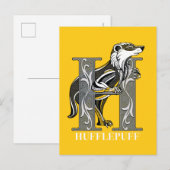 HUFFLEPUFF™ Crosshatched Emblem Uitnodiging Briefkaart (Voorkant / Achterkant)