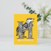 HUFFLEPUFF™ Crosshatched Emblem Uitnodiging Briefkaart (Staand voorkant)