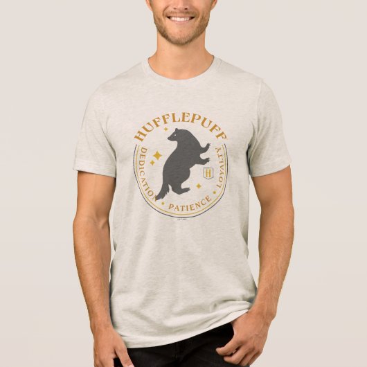 HUFFLEPUFF™ Dasbadge voor huis trots Tri-Blend Shirt (Voorkant)