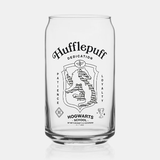 HUFFLEPUFF™ Dedication Patience Loyalty Crest Blikvorm Glas (Voorkant)