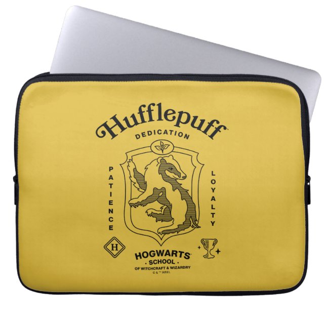 HUFFLEPUFF™ Dedication Patience Loyalty Crest Laptop Sleeve (Voorkant)