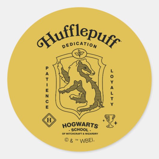 HUFFLEPUFF™ Dedication Patience Loyalty Crest Ronde Sticker (Voorkant)