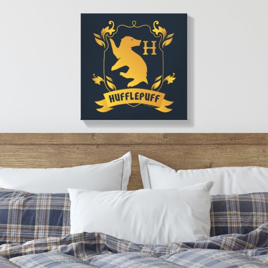 HUFFLEPUFF™ House Crest Canvas Afdruk (Insitu (Slaapkamer))