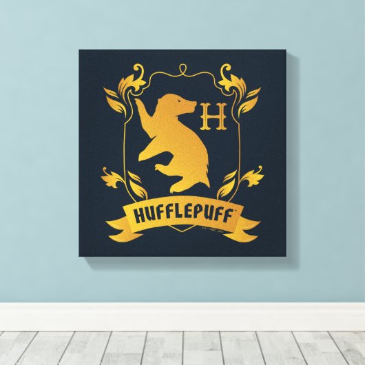 HUFFLEPUFF™ House Crest Canvas Afdruk (Insitu (Houten vloer))
