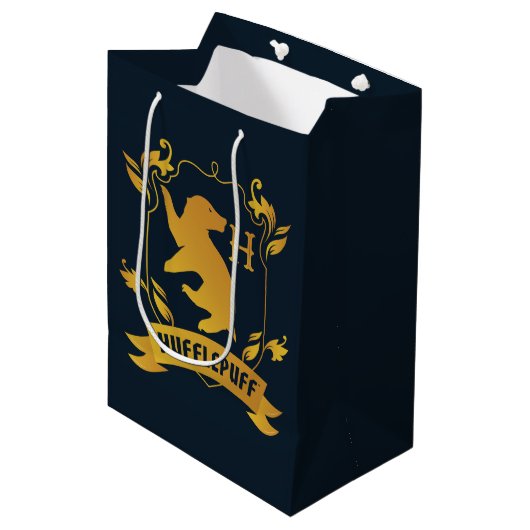  HUFFLEPUFF™ House Crest Medium Cadeauzakje (Voorkant Gekanteld)