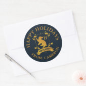  HUFFLEPUFF™ House Crest PRETTIGE FEESTDAGEN | Ronde Sticker (Envelop)