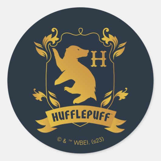 HUFFLEPUFF™ House Crest Ronde Sticker (Voorkant)