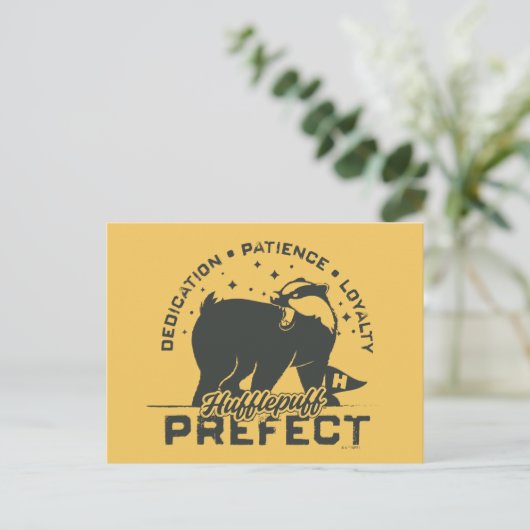 HUFFLEPUFF™ Prefect-badge Briefkaart (Staand voorkant)