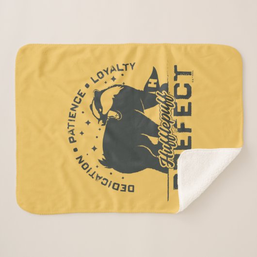 HUFFLEPUFF™ Prefect-badge Sherpa Deken (Voorkant (horizontaal))