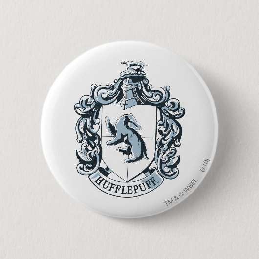Hufflepuff Wapenschild Blauw Ronde Button 5,7 Cm (Voorkant)