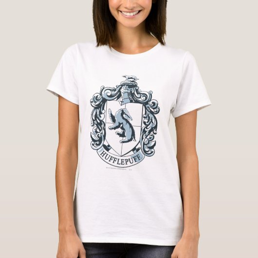 Hufflepuff Wapenschild Blauw T-shirt (Voorkant)