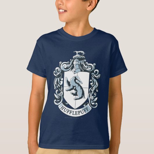 Hufflepuff Wapenschild Blauw T-shirt (Voorkant)