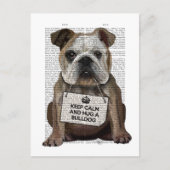 Hug a Bulldog Briefkaart (Voorkant)