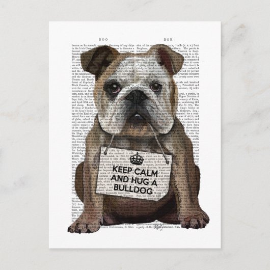 Hug a Bulldog Briefkaart (Voorkant)