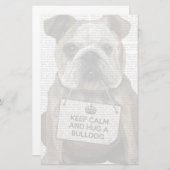 Hug a Bulldog Briefpapier (Voorkant / Achterkant)
