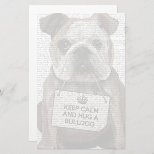 Hug a Bulldog Briefpapier (Voorkant / Achterkant)
