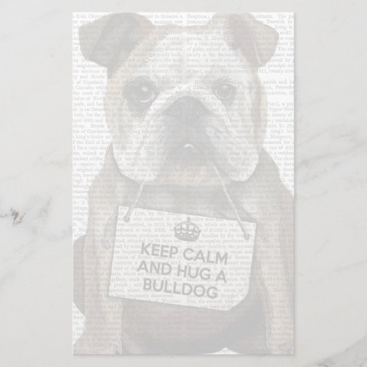 Hug a Bulldog Briefpapier (Voorkant)