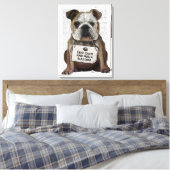 Hug a Bulldog Canvas Afdruk (Insitu (Slaapkamer))