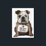 Hug a Bulldog Canvas Afdruk<br><div class="desc">Een bulledog van FabFunky. Hij draagt een schattige bulldog met een "Keep Calm and Huge a Bulldog"-teken. | 190009D</div>