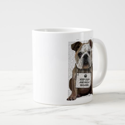 Hug a Bulldog Grote Koffiekop (Voorkant rechts)