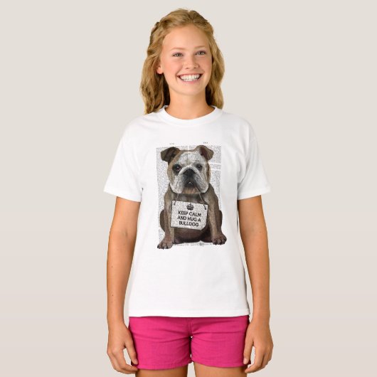 Hug a Bulldog T-shirt (Voorkant volledig)