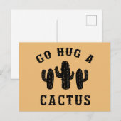Hug A Cactus Funny Offenant Gezegde Briefkaart (Voorkant / Achterkant)