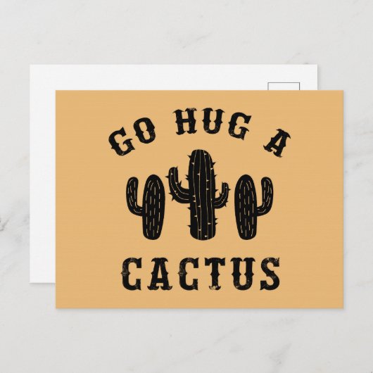 Hug A Cactus Funny Offenant Gezegde Briefkaart (Voorkant / Achterkant)