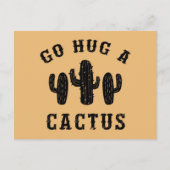 Hug A Cactus Funny Offenant Gezegde Briefkaart (Voorkant)