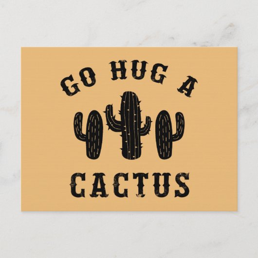 Hug A Cactus Funny Offenant Gezegde Briefkaart (Voorkant)