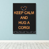 Hug A Corgi Black Canvas Afdruk (Insitu (Houten vloer))