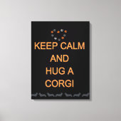 Hug A Corgi Black Canvas Afdruk (Voorkant)