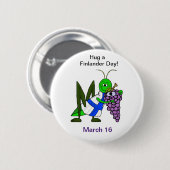 Hug A Finlander Day - St. Urho Button (Voorkant /achterkant)
