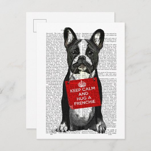Hug a Frenchie Briefkaart (Voorkant / Achterkant)