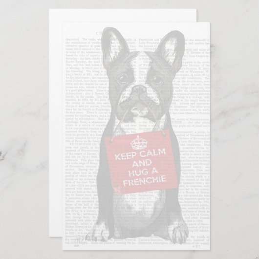 Hug a Frenchie Briefpapier (Voorkant / Achterkant)