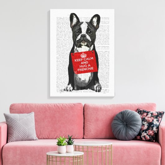 Hug a Frenchie Canvas Afdruk (Insitu (Woonkamer))