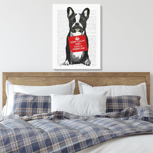 Hug a Frenchie Canvas Afdruk (Insitu (Slaapkamer))
