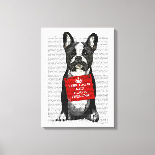 Hug a Frenchie Canvas Afdruk
